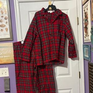 Talbots women’s Plaid Pajamas - Red and Green sz XL